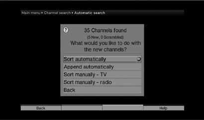.1.6 Result of channel search screen After new channels are found using any of the Channel search menus (see 15.