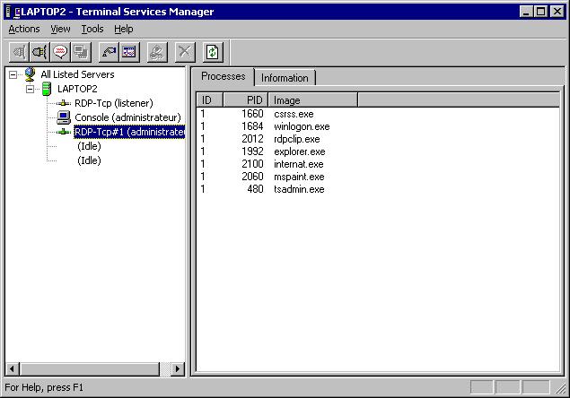 Installing under Windows When this utility is run, a dialog box as shown below is displayed: On the left panel, select the session to be killed, then right-click.