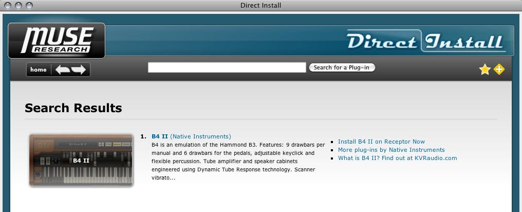 2 In the Direct Install window s Search field, begin typing the name of the plugin whose update