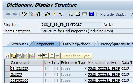 Display structure ZXX_S_BP_FP_ZINFOREC by entering the details as