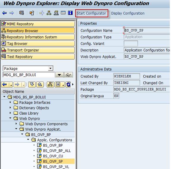 Copy standard MDG-UI configurations Copy Application Configuration