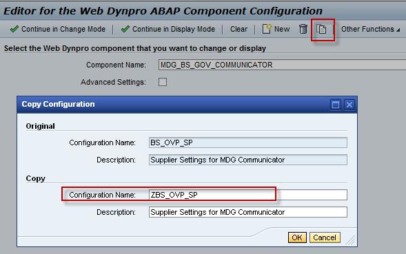 Configurator pushbutton. 48. Copy the existing configuration to ZBS_OVP_SP.