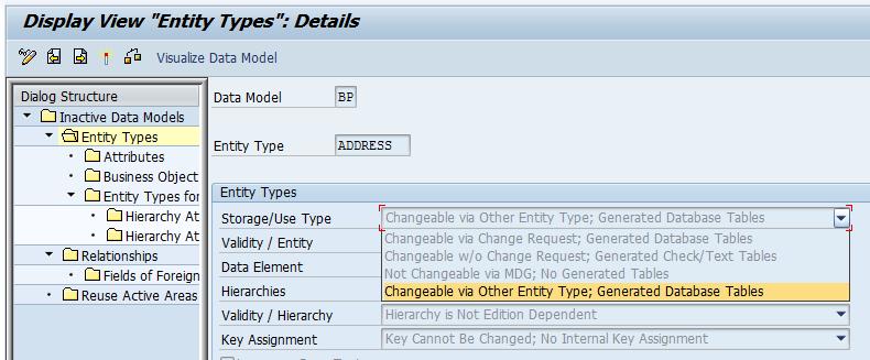 Changeable w/o Change Request; Generated Check/Text Tables The master data of this storage and use type can be changed in Master Data Governance without a change request.