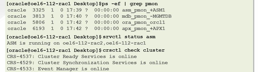 Oracle Database 12cR1 with FLEX ASM [oracle@oel6-112-rac1 Desktop]$ asmcmd