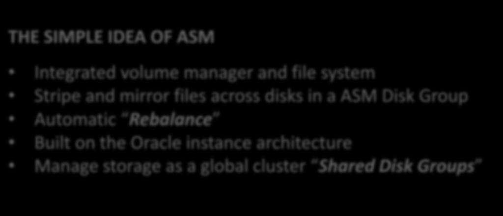 Built With on Oracle the 10g, Oracle ASM instance provided architecture Manage Simplicity storage of as