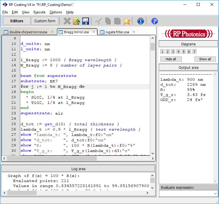 The User Interface (1) Powerful script editors and editing tools: Code snippet library for frequently used parts of code Parameter hints for predefined functions Multilevel