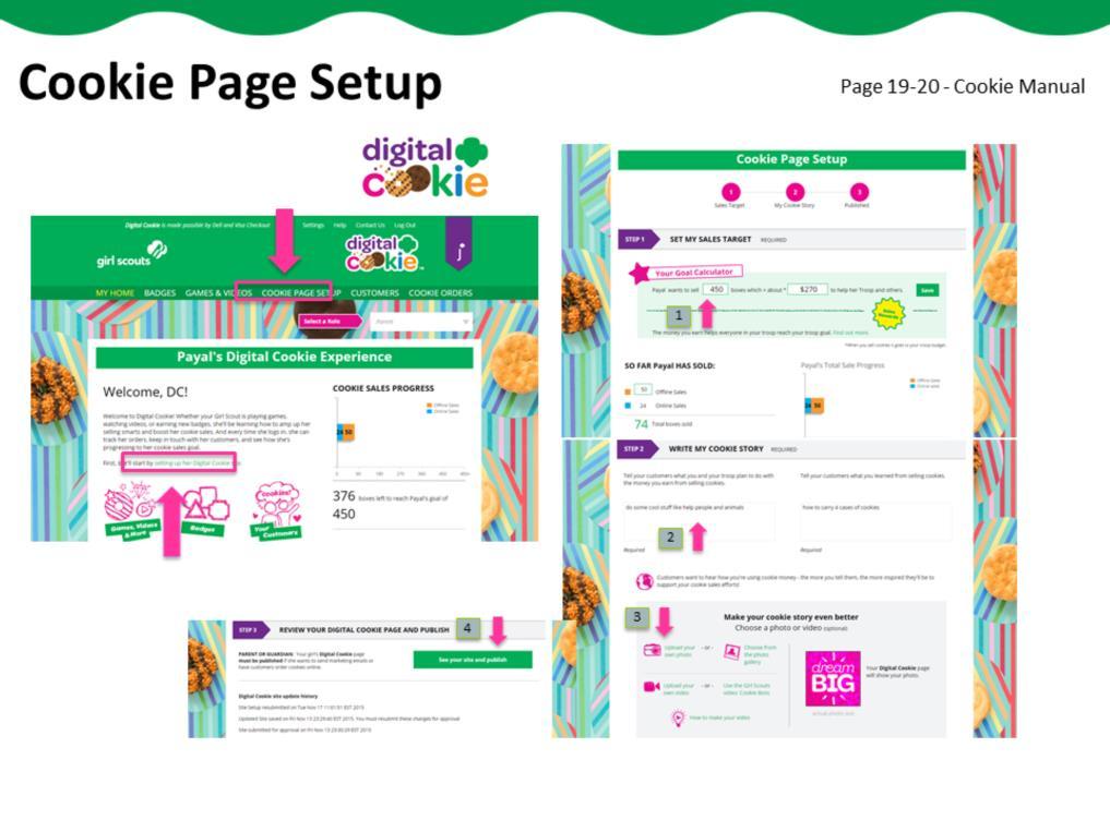 Let s discuss how to set up your daughter s site.. If she is 12 and younger. Parents should login with the email and password used to get started for Girl Scouts 12 years and under.
