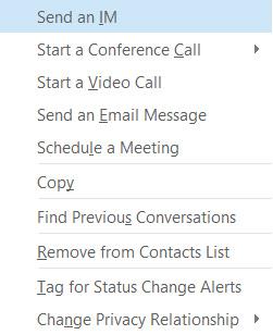 Group IM Conversation In Skype for Business, you are able to start a group IM conversation and turn a single IM conversation into a group conversation.
