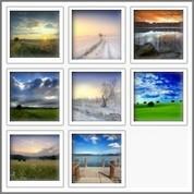 Thumbnails per Frames - This Gallery is very like the previous one but, if you have a lot of Images in the Gallery, you can divide them into frames and specify how many rows of thumbnails to display.