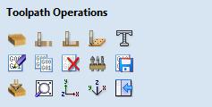 Next, select the Create Pocket Toolpath icon from the Toolpath Operations icons (Figure 7.) Figure 7. Toolpath Operations Tab.