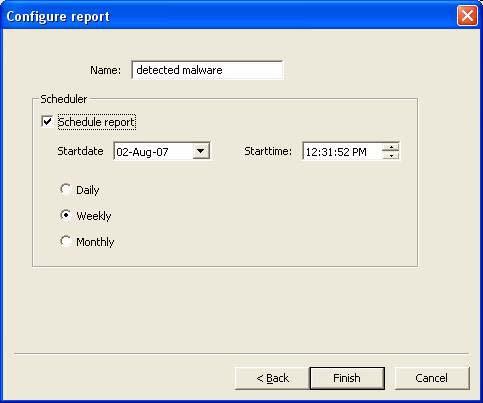 Operation The Configure Report window appears: Editing Report Templates Enter a name for the report template.