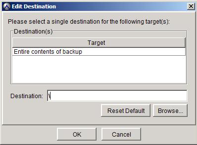 Understanding the GLR Process 9. In the Items Marked for Restore box, click Edit Destination to specify the target drive for the restore. The Edit Destination dialog box appears. 10.