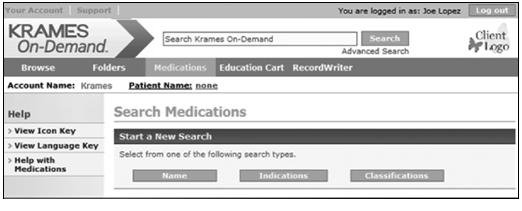 Finding and Viewing Drug Sheets Using the Medications Tab To locate drug sheets, KOD searches all drugs (brand and generic) and ingredients that match your search criterion.
