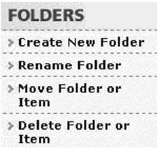 Add to New Folder by naming the new folder and clicking the ADD TO NEW FOLDER button. A new folder can be created on the Root (Top) level or within a selected folder.