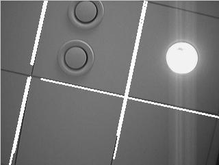 Fig. 5. output. Snapshots of the ceiling along the path showing the line detection following it to the starting position.