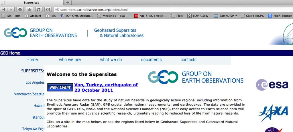 The Geohazard Supersites Support GEO to better understand the geophysical processes causing Geohazards