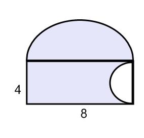 The area of a circle is 49 cm 2, find the circumference. Find the area of the shaded region. 163. 164. 165. 166. The radius of a circle is 10 in, find the area. 167.