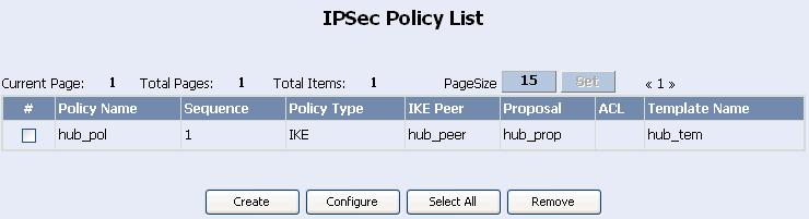 Web-Based Configuration Manual VPN Configuration Chapter 2 IPSec Configuration management interface of the firewall supports only configuring an IKE-dependent IPSec policy.