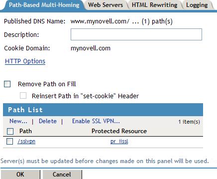 6 In the Path List section, make sure the Path is /sslvpn. 7 In the Path List section, select the /sslvpn check box, then click Enable SSL VPN.