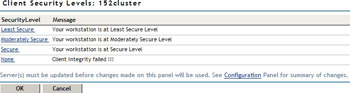 3.2.2 Configuring a Security Level To configure a client security level: 1 In the Administration Console, click Devices > SSL VPNs > Edit. 2 Select Client Security Levels from the Policies section.