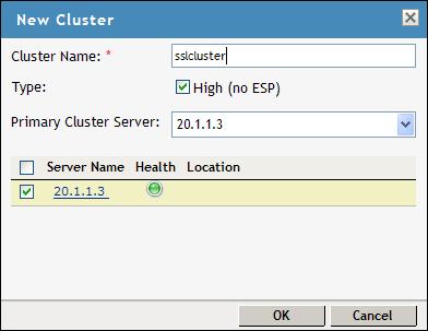 5.3.1 Creating a Cluster of SSL VPN Servers To create a new SSL VPN server cluster, you start by creating a cluster configuration with a primary server.