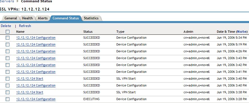 Server Name: Displays the name of the SSL VPN server in the cluster. Health: Displays the health status of the server.