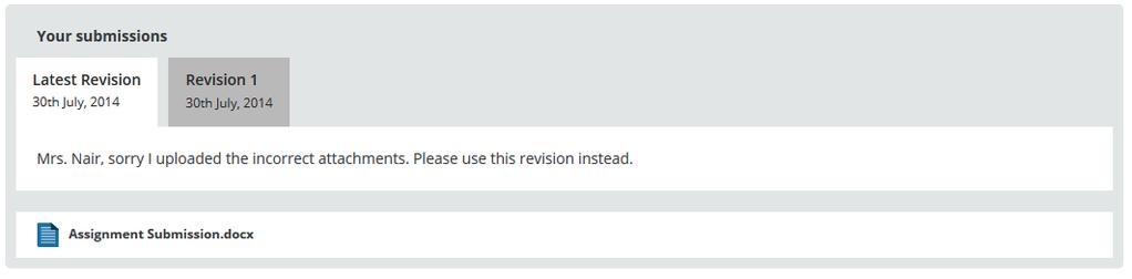 Once you have selected an assignment, you will be taken to the Your Submissions page.