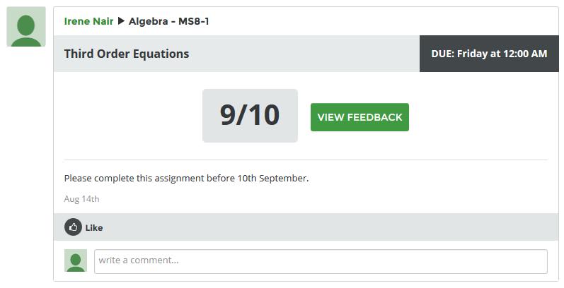 Viewing Feedback for Assignments To view feedback on a given assignment, navigate to the