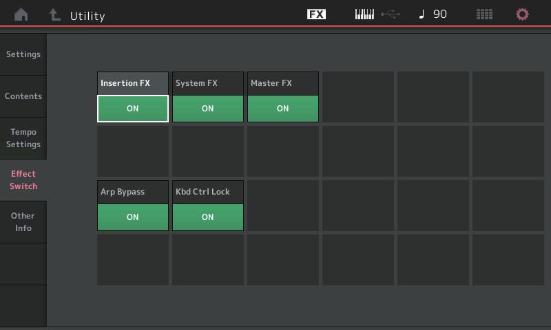 Effect Switch Arp Bypass and Kbd Ctrl Lock functions have been added for Effect Switch.