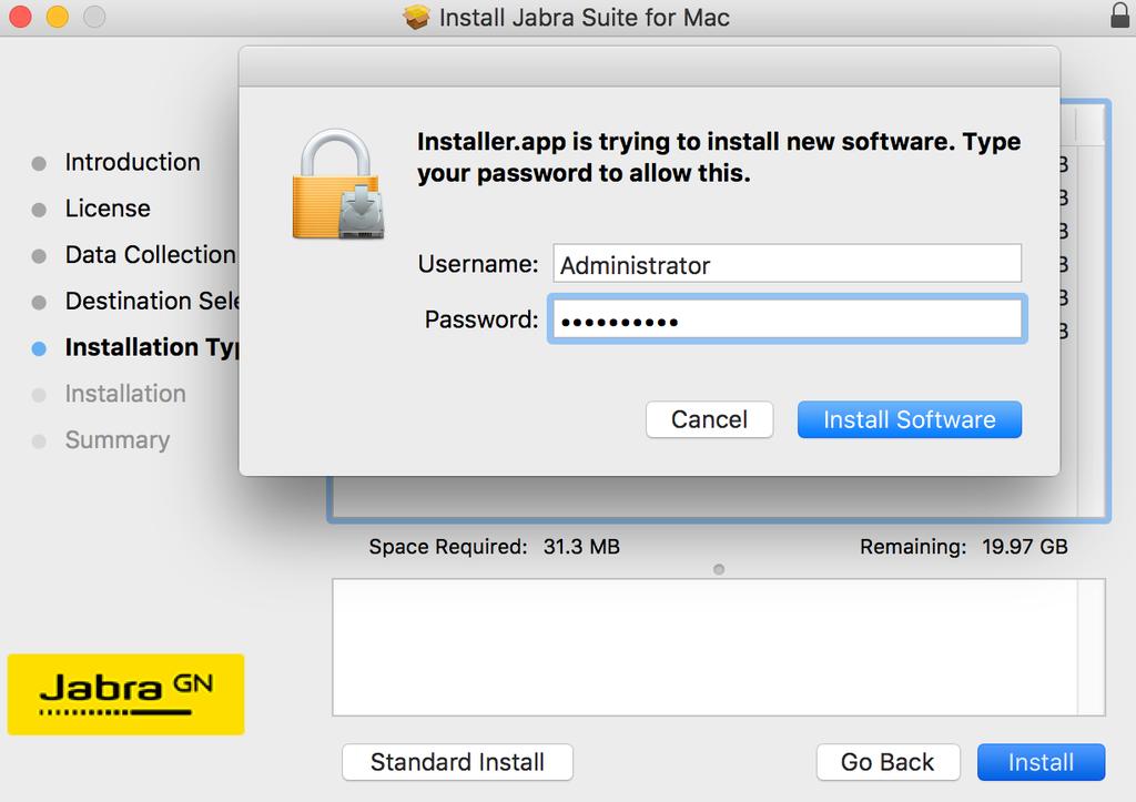 We recommend you install at least one of the listed softphone integration modules. The Jabra Suite for Mac User Interface and Firmware Updater modules are mandatory to install.