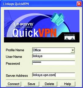 Using the Linksys QuickVPN Software NOTE: You can change your password only if you have been granted that privilege by your system administrator. 1.