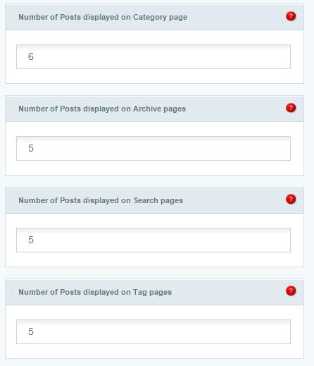 Numbers of posts per page: Define how many posts you would like to be displayed when a user visits a Category