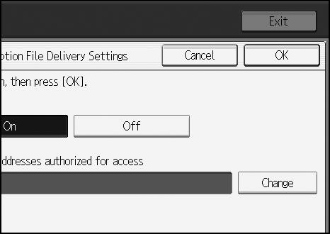 Facsimile Features 4 SMTP RX File Delivery Settings This function is available on systems that allow routing of e-mail received via SMTP. The default setting is Off.