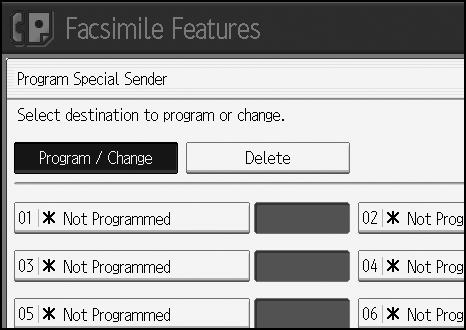 Special Senders to Treat Differently Programming/Changing Special Senders This section describes how to Program and