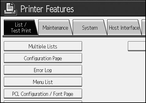 Printer Features PDF Configuration / Font Page You can print the current configuration and installed PDF font list. This menu can be selected only when the optional PostScript 3 unit is installed.