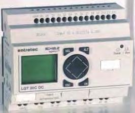 LGT 20C DC, LGT 20CE DC, LGT 20CXE DC with transistor outputs 12 digital inputs, 2 of which are for analog use 8 transistor outputs Display and keyboard (LGT 20C DC, LGT 20CE DC) Compact unit without