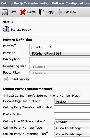 Number Transformations Similar to translation pattern, but matches on calling (not CALLED) party number Only allow