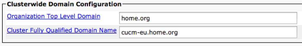 Always set CFQDN and OTLD Set OTLD to match single(!) corporate domain name Make sure to set the CFQDN to match host names of all cluster nodes DNS naming structure might help e.g.: *.cucmeu.home.