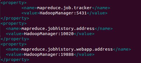 Modify the mapred-site.xml file to give url values to the MapReduce job tracker and Job history web access. vim /usr/local/hadoop/etc/hadoop/mapred-site.