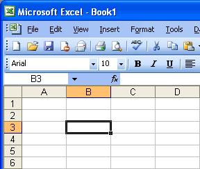 Each spreadsheet contains 65,536 rows. Each row is named by a number. Name Box Shows the address of the current selection or active cell.