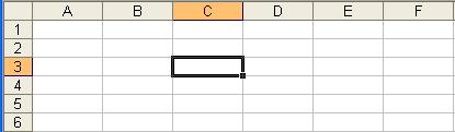 Its name is comprised of two parts: the column letter and the row number. In the following picture the cell C3, formed by the intersection of column C and row 3, contains the dark border.