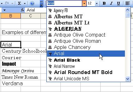 A drop-down list of available fonts appears. MOUNT MERU UNIVERSITY Click on the Typeface of your choice.