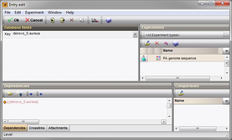 18 Figure 15: The Entry window for the database entry with key denovo S.aureus. Figure 16: The Create new attachment dialog box.