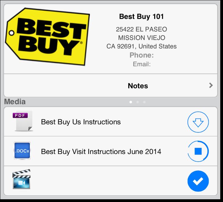 Media list as it appears As part of store details. Tap to Download.
