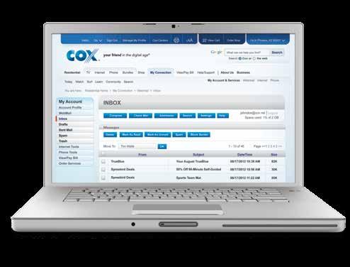 Email With your Cox High Speed Internet SM service, you can have up to 10 email addresses with 2 GB of storage each.