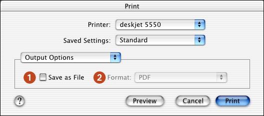Border: Select the border to appear around each page. output options Use the Output Options panel for these functions: 1.