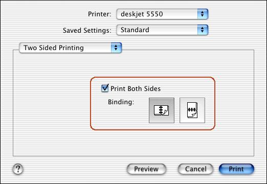 two-sided printing 5. Select Print Both Sides. 6. Select the appropriate binding. Book binding. Tablet binding. 7.