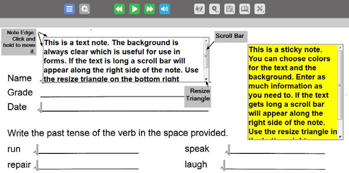 Moving Notes. To move a note, click any edge of the note (top, side, or bottom) and drag the note to the location you want to move the note to, then release the cursor.
