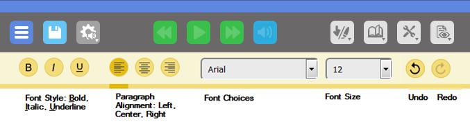 The editor works like most editors. You can use the buttons and drop-down menus to format the text as well as using keyboard shortcuts (e.g., CTRL+B for bold).