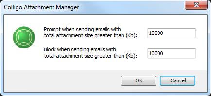 Setting Attachment Rules You can configure rules for the size of your attachments that correspond to your organization s email policies to display a prompt when you have an attachment exceeding a